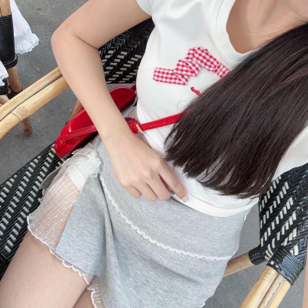 PP1899 กระโปรงแต่งลูกไม้ผ่าข้าง Lady Clothing ผู้หญิง Women Skirt เสื้อผ้า