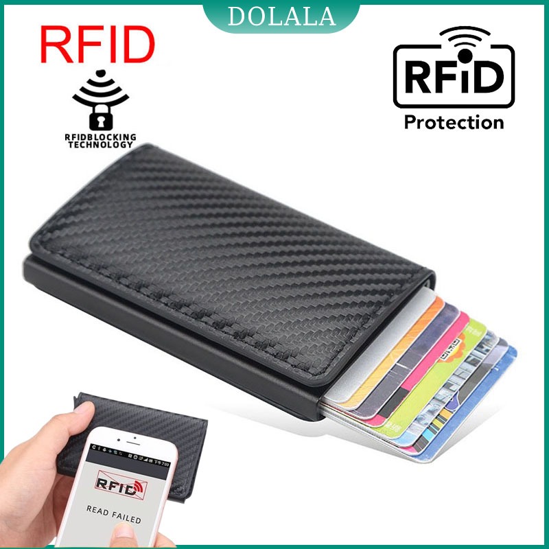 ที่ใส่บัตร RFID รูดอัตโนมัติผู้ถือบัตรป๊อปอัพกระเป๋าสตางค์บางกระเป๋าสตางค์อลูมิเนียมผู้ถือบัตรธุรกิจอัตโนมัติสไลด์ด้านข้