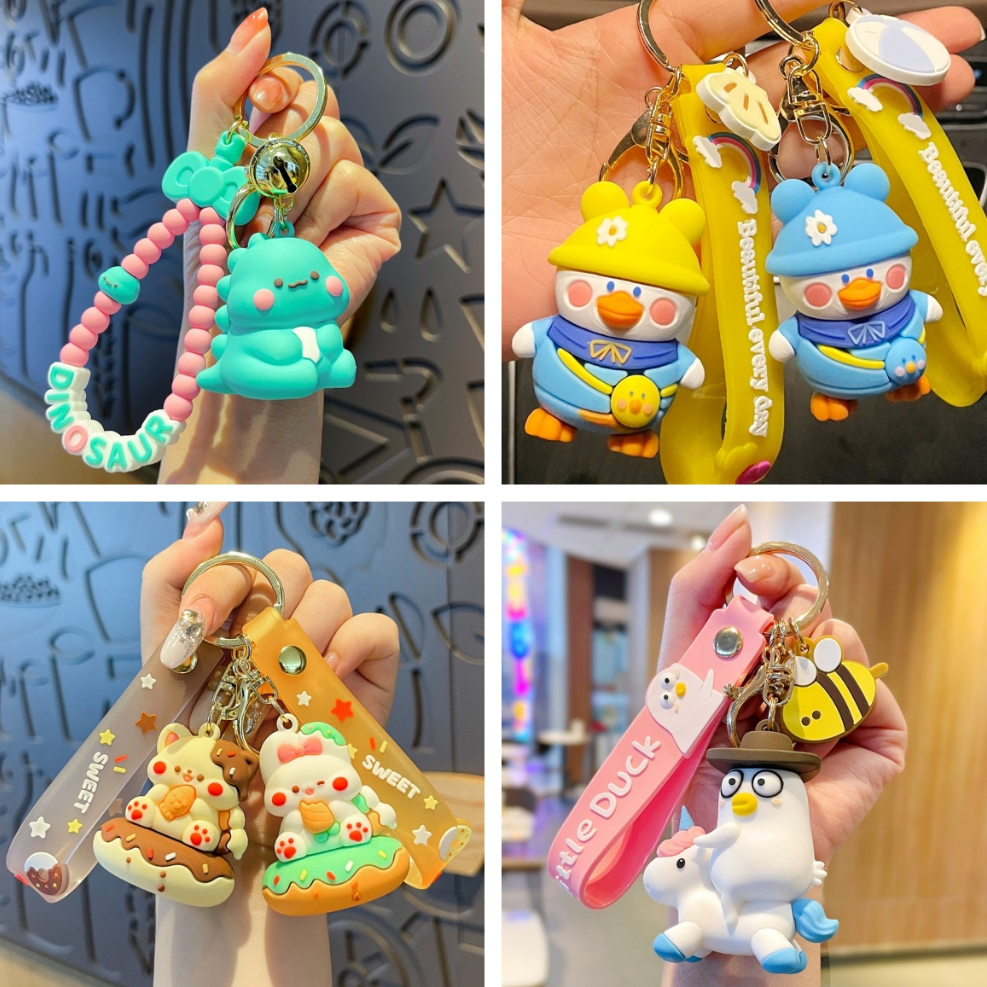 【สินค้าพร้อมส่งทันที】พวงกุญแจรูปสัตว์น้อยน่ารักต่างๆ จี้ประดับกระเป๋าเป้ต่างๆ Cute Small Animal Keychain