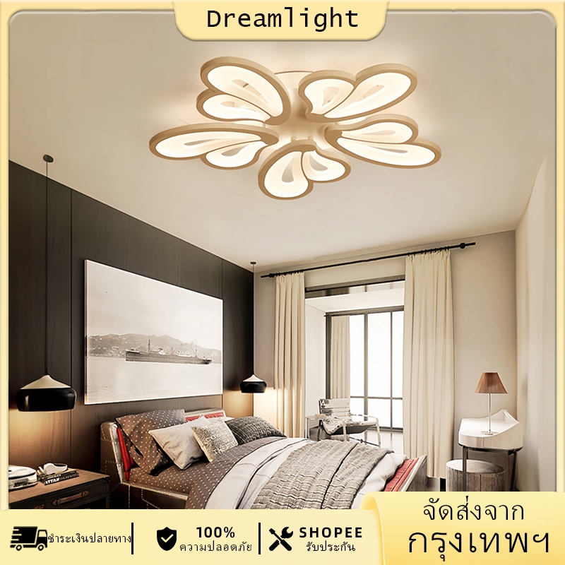 3สี ปรับได้ ไฟเพดาน LED นอร์ดิก ทันสมัย ออกแบบ ห้องนั่งเล่น ห้องนอน ห้องรับประทานอาหาร โคมไฟเพดาน โคมไฟผีเสื้อ