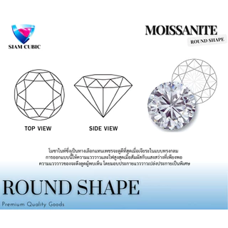 โมซาไนท์ กลม Moissanite Round (Size 0.70 mm.- 3.50 mm.)(D:Color,VVS1)( Mois - เพชรโมอีส) เพชรสังเคราะห์(Sell by pcs.)