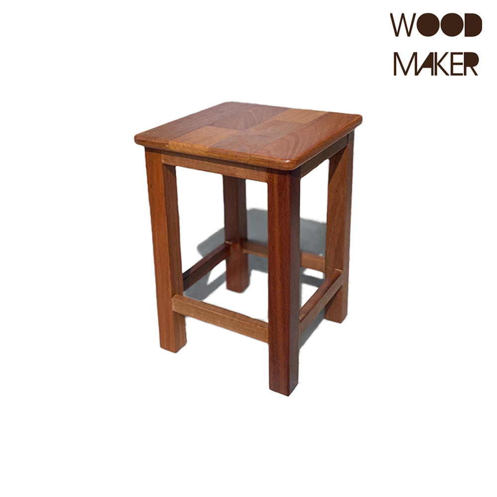 Woodmaker Square Stool; เก้าอี้ไม้ทรงสี่เหลี่ยม งานไม้คุณภาพสูง เฟอร์นิเจอร์ไม้