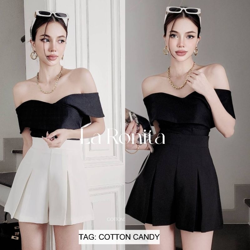 Tag#cottoncandy กางเกงดีเทลจีบทวิสรุ่นนี้คือต้องมี เอวสูง​ จีบสวยปั้ว​