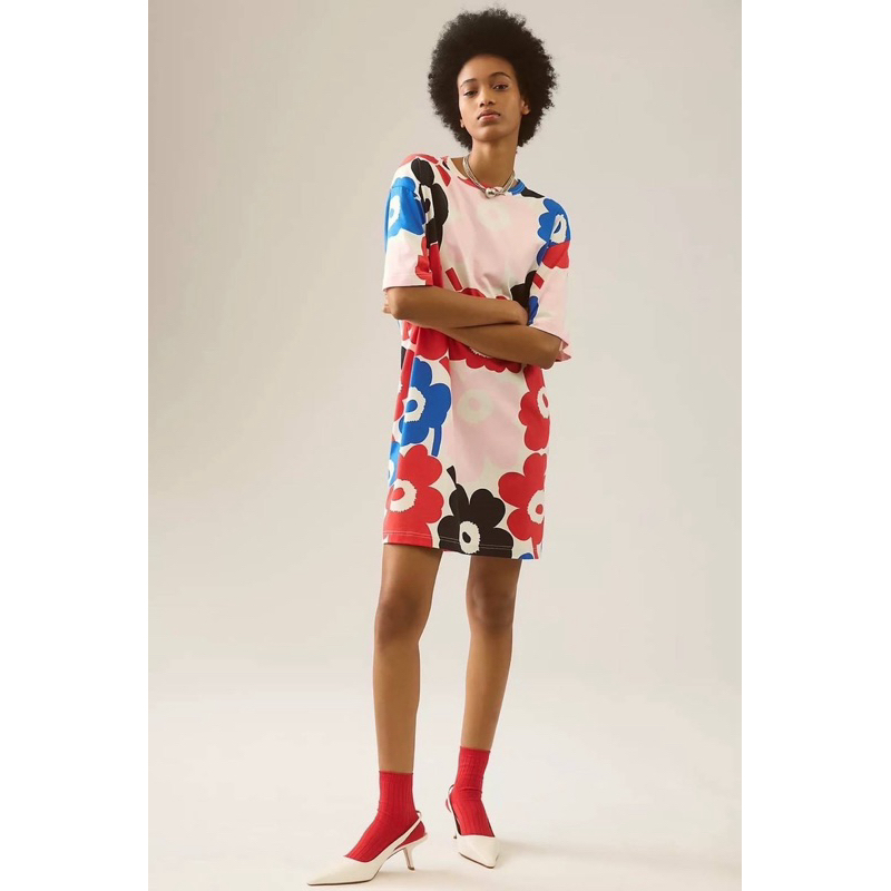 มารีเมกโกะ Marimekko เดรสพิมพ์ลายดอกป๊อปปี้สุดไอคอนิก ผ้าดี ใส่สบาย