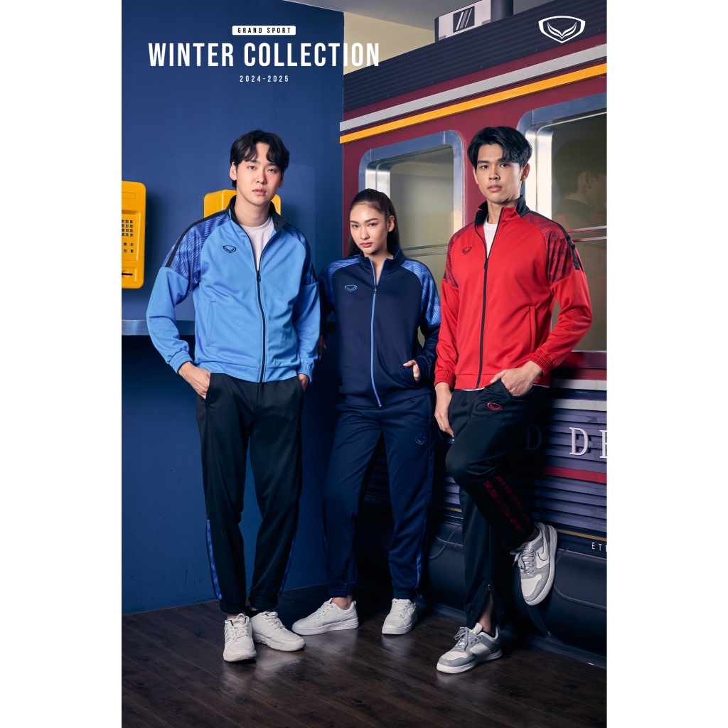 ชุดวอร์มแกรนด์สปอร์ต เสื้อวอร์ม กางเกงวอร์ม รุ่นใหม่ล่าสุด ไหล่สโลปแขนเสื้อมีงานพิมพ์ลายกราฟฟิกที่ไหล่ GS.16-390