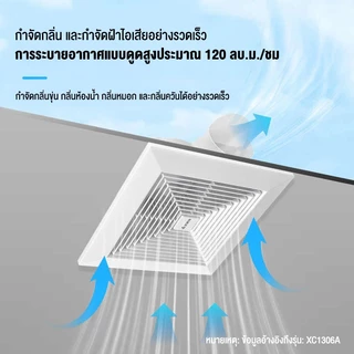 Panson พัดลม 8 นิ้ว 10 นิ้ว 12 นิ้ว 14 นิ้ว ห้องนอน สำนักงาน ห้องครัวและห้องน้ำ พัดลมเพดานเงียบ พัดลมดูดอากาศ ฟรีสายยาง