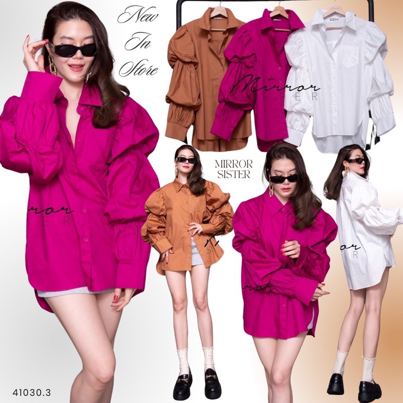 MiRRoR SiSTER ••MiRRoRSiSTER's LaM FLuffy SHiRT•• เสื้อเชิ้ตตัวเก๋ ดีเทลจัดเต็มทั้งตัว