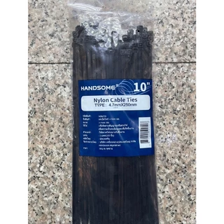 (ห่อละ100เส้น) Handsome​ เคเบิ้ลไทร์ สายรัดสายไฟ สายเคเบิ้ล ผลิตจากไนล่อน 4 6 8 10 12 14 นิ้ว​