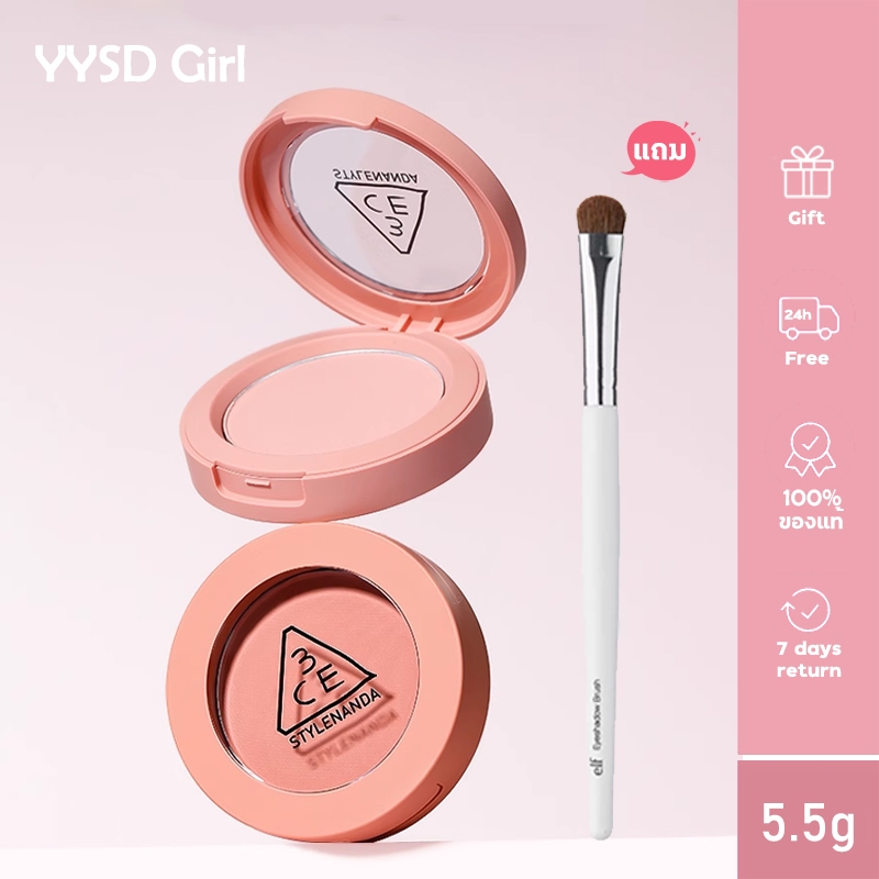 【 แท้/พร้อมส่ง】3CE Mood Recipe Face Blush 5.5g บลัชออนสำหรับใบหน้าสีเดียว รายวัน สีชมพูนู๊ด #Nude Peach #Mono Pink #Rose