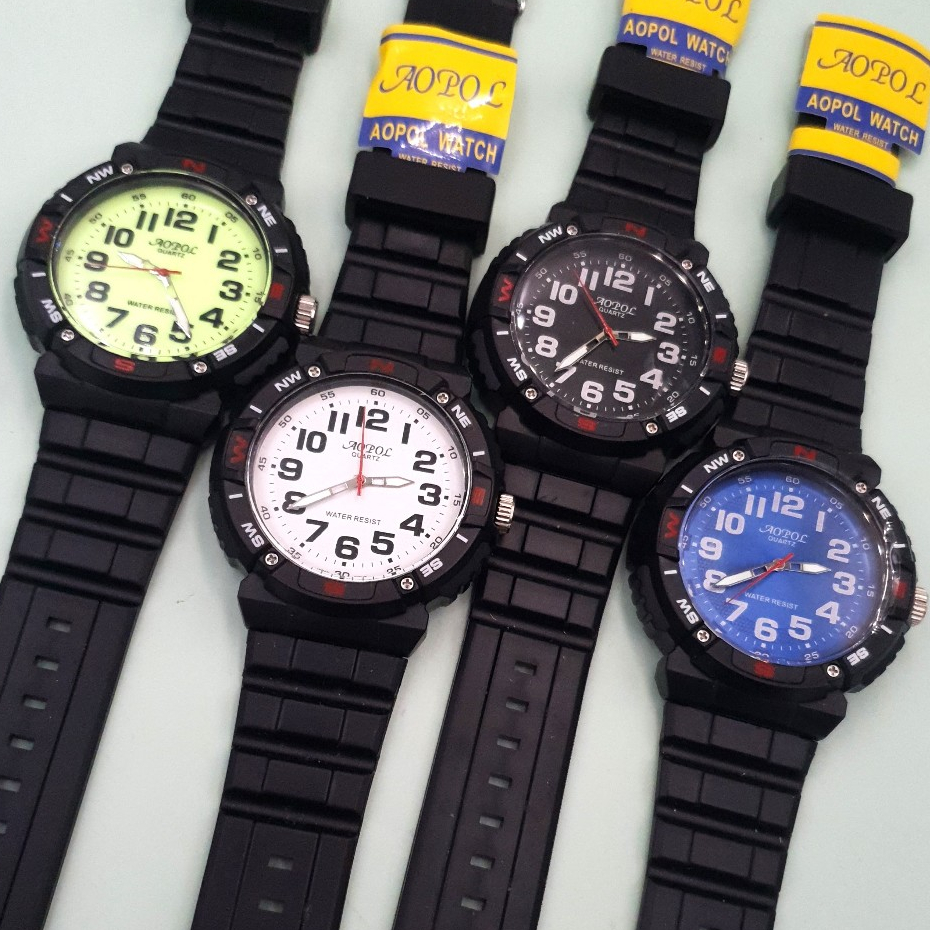 นาฬิกาข้อมือชาย Aopol [ โอปอ ] แบรนด์แท้ สายยาง [ รุ่นแนะนำ ] ขนาด 52 mm