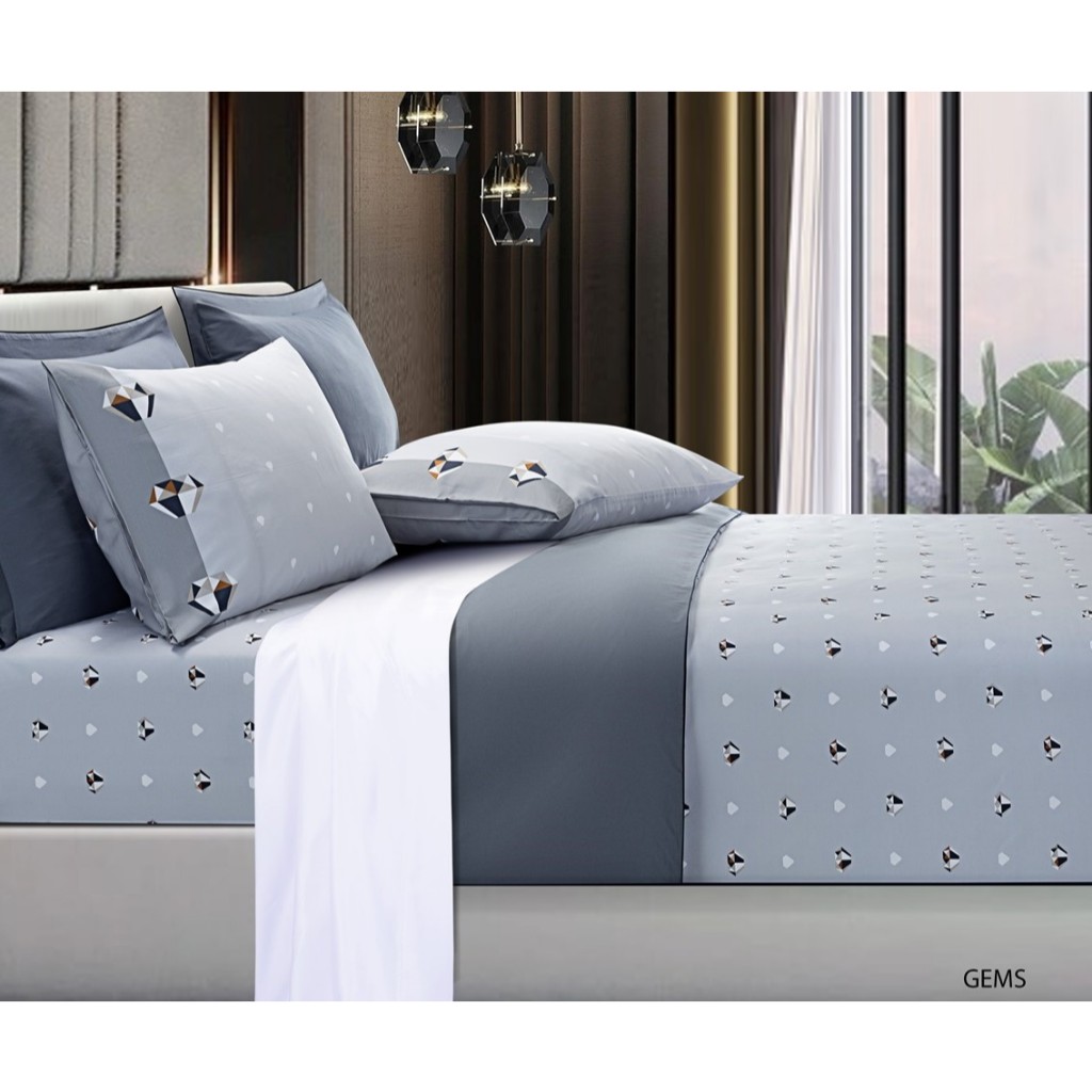 SANTAS ชุดเครื่องนอน ดีไซน์ GEMS ขนาด 6 ฟุต ทอ 450 เส้นด้าย MODAL