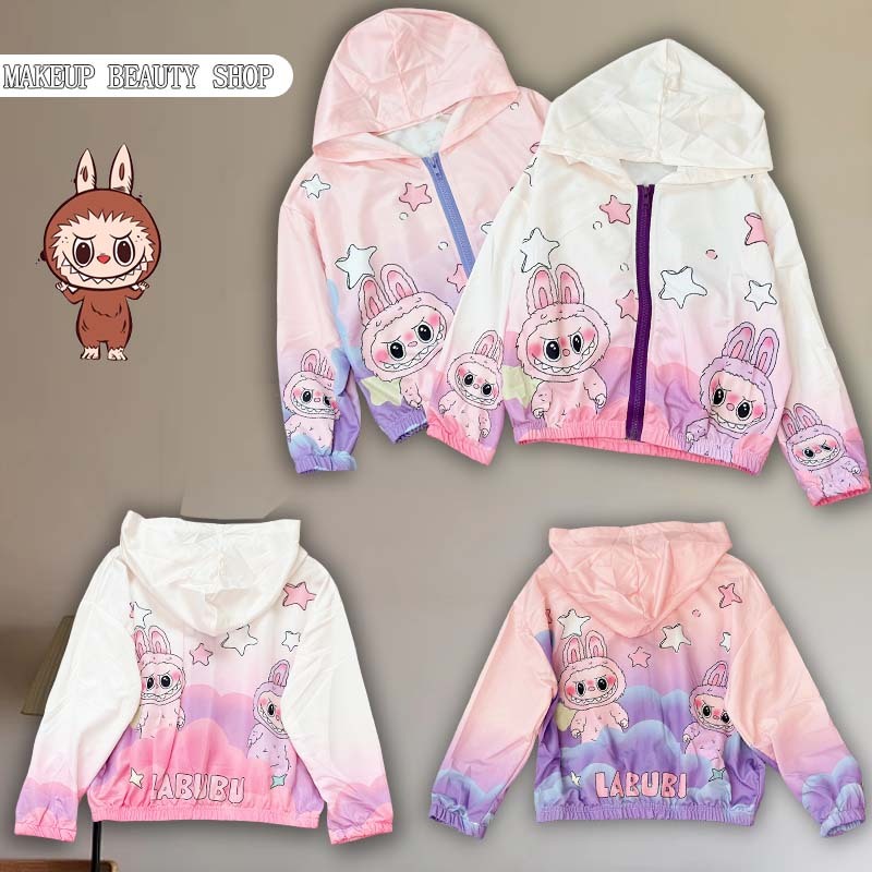 2-11 ปี เสื้อคลุมเด็กมีฮู้ด ซิปหน้า แต่งลายสุดฮิต กันแดด กันลม กันหนาว สไตล์เกาหลี