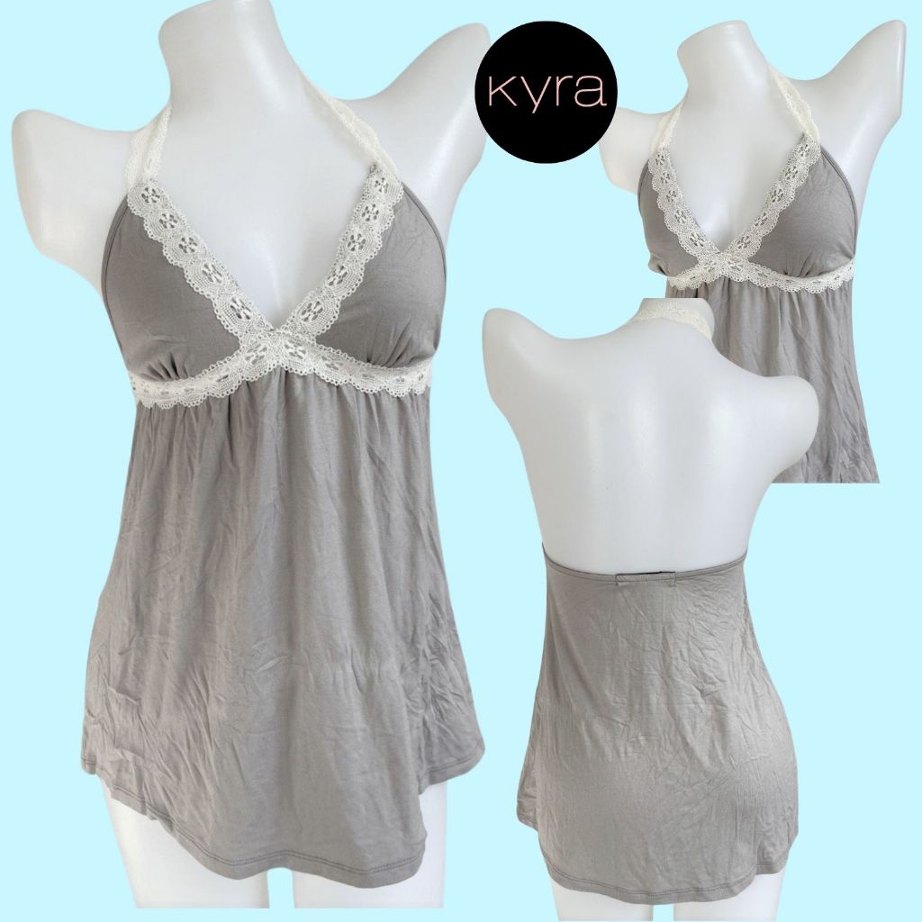 Kyra - KOL253-6 ชุดนอนตัวสั้น ผ้าดี นุ่ม สัมผัสสบาย เป็นแบบสายคล้องคอ ราคาตัวละ 720฿