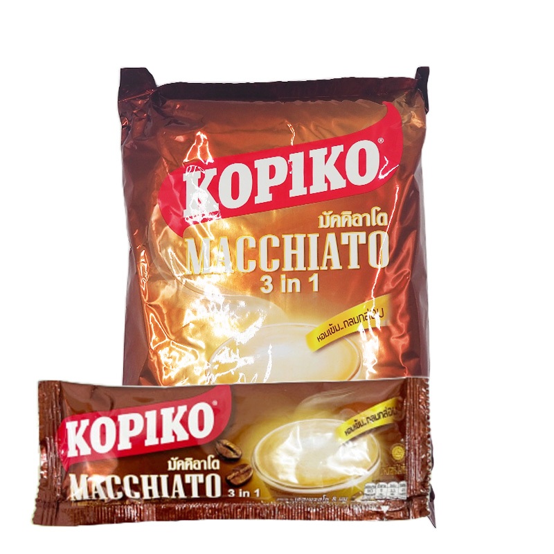กาแฟโกปิโก้ 3 in1 Kopiko Macchiato (3In1) กาแฟสำเร็จรูป โกปิโก้ มัคคิอาโต  กาแฟ บรรจุ 7 ซอง