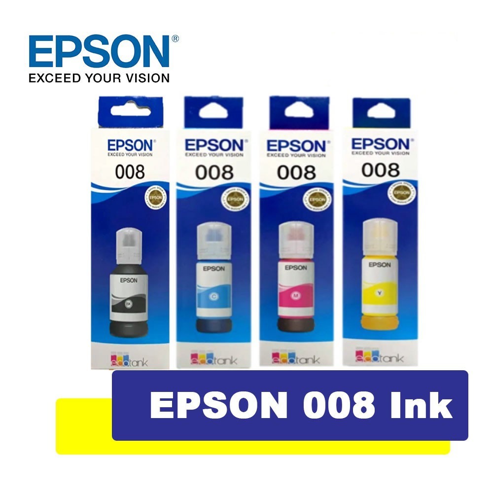 หมึก EPSON 008 ของแท้ เหมาะสำหรับ ●L15150●L15160 / ตัวเลือก 4สีสินค้าเป็นของแท้ 100 %