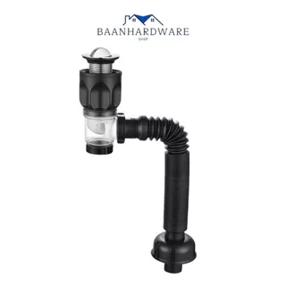 BAANHARDWARE สายท่อน้ำทิ้ง ระบายน้ำ2ทาง ใช้ได้ทั้งอ่างซิงค์และอ่างล้างหน้า สีดำ/สีเทา/ขาว MA-J-052