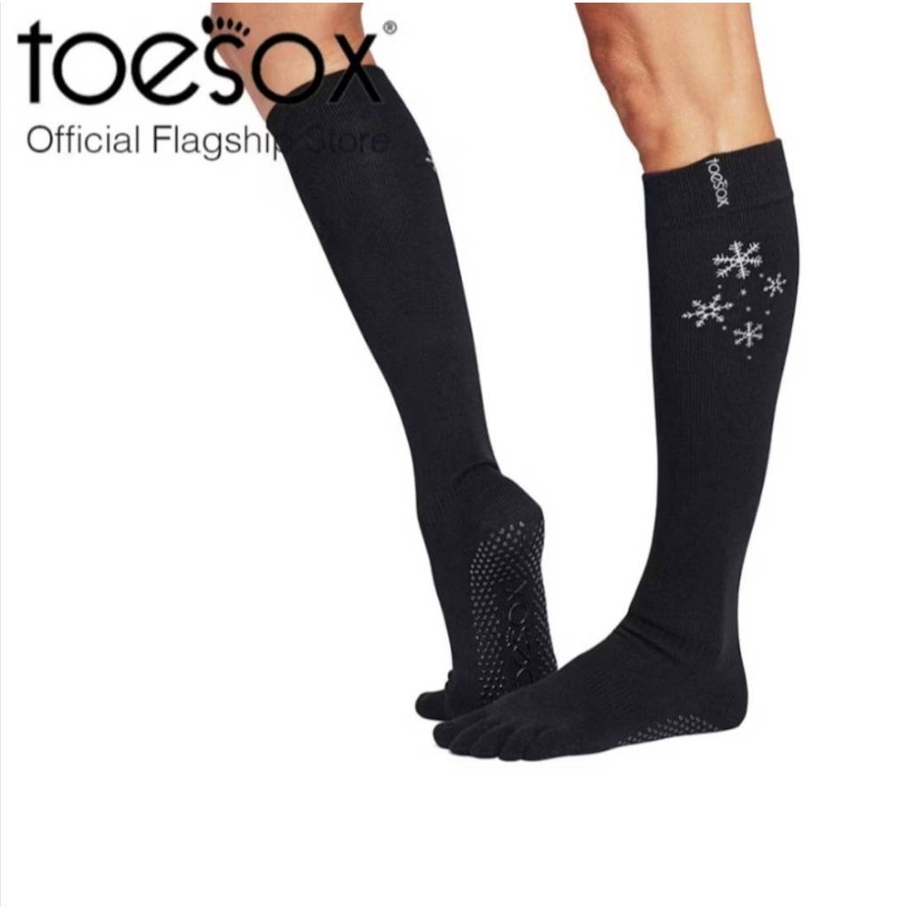 [New Winter 2024] ToeSox Grip Full Toe Scrunch Knee High โทซอคส์ ถุงเท้ากันลื่นปิดนิ้วเท้า พิลาทิส โยคะ รุ่น สครันช์