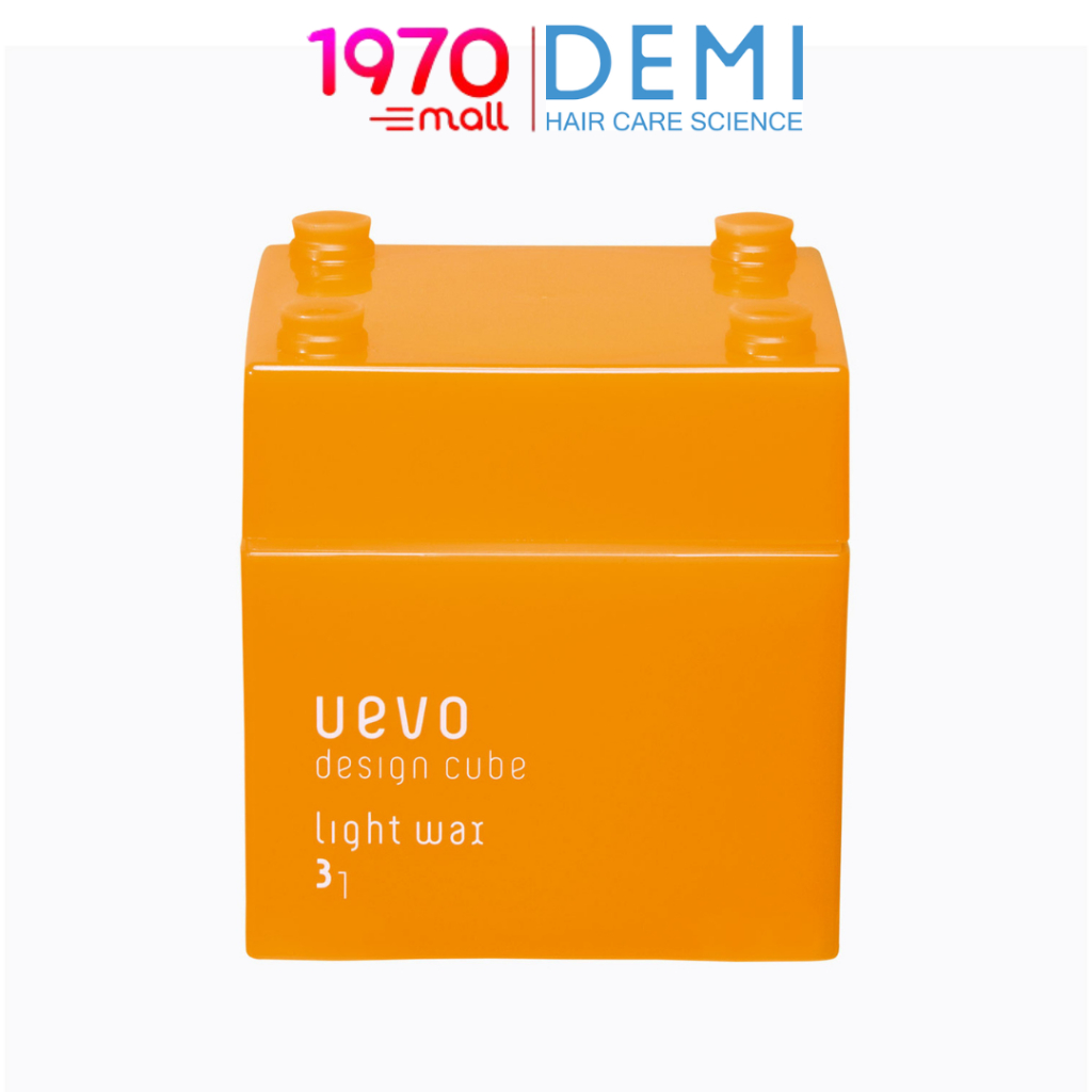 DEMI UEVO DESIGN CUBE LIGHT WAX A 30g. แว็กซ์จัดแต่งทรงผม ไลท์แว็กซ์ 3/1 จัดแต่งทรงผมระดับ 3 จัดการผมชี้ฟู ให้อยู่ทรง