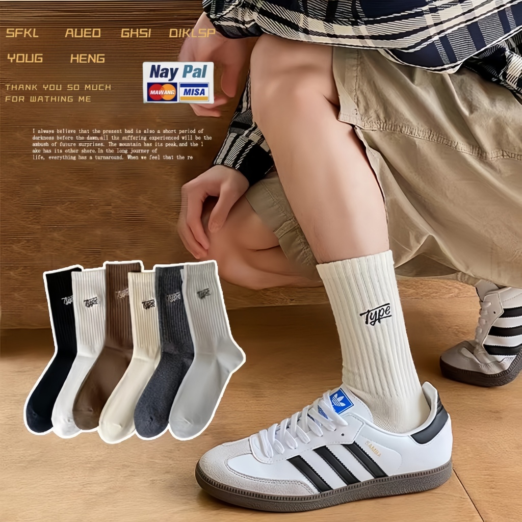 🚚(ได้รับ 2-3 วัน)🚚จัดส่งจากประเทศไทย~ถุงเท้ายาวครึ่งน่องสไตล์ญี่ปุ่นดูดซับเหงื่อและระบายอากาศผู้ชายผู้หญิงใส่ได้