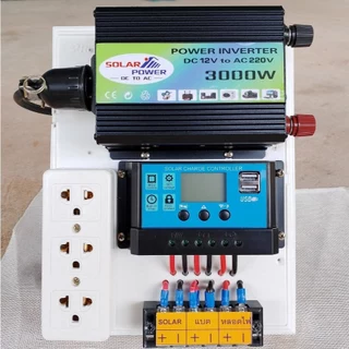 ชุดนอนนา3000W mini-F ชาร์จเจอร์30A โซล่าเซลล์ แสงอาทิตย์ ใช้ไฟฟรี แปลงไฟ12V to 220V ร้านในไทย