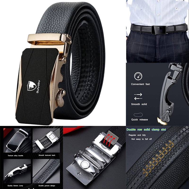 เข็มขัด เข็มขัดหนัง เข็มขัดชาย belt men เข็มขัดหนังลําลอง หัวเข็มขัดอัตโนมัติ ระดับไฮเอนด์ สีดํา สไตล์นักธุรกิจ สําหรับผ
