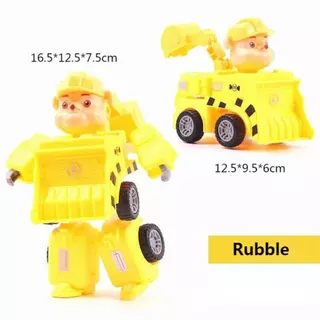หุ่นยนต์รถทีม paw patrol ของเล่นเสริมการศึกษา สําหรับเด็ก การเปลี่ยนรูป รถของเล่น
