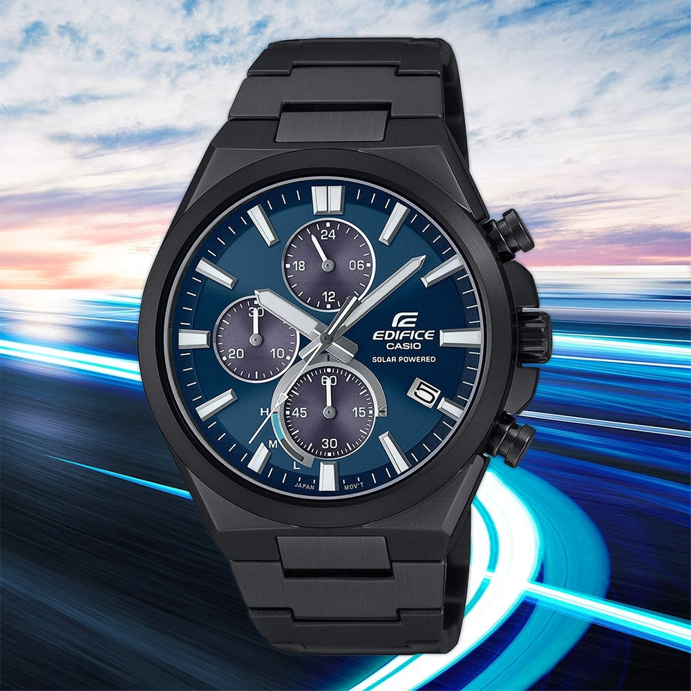 นาฬิกา Casio Edifice Solar รุ่น EQS-950DC-2A  นาฬิกาข้อมือผู้ชาย สายเลสดำ-ของแท้ ประกันศูนย์ CMG
