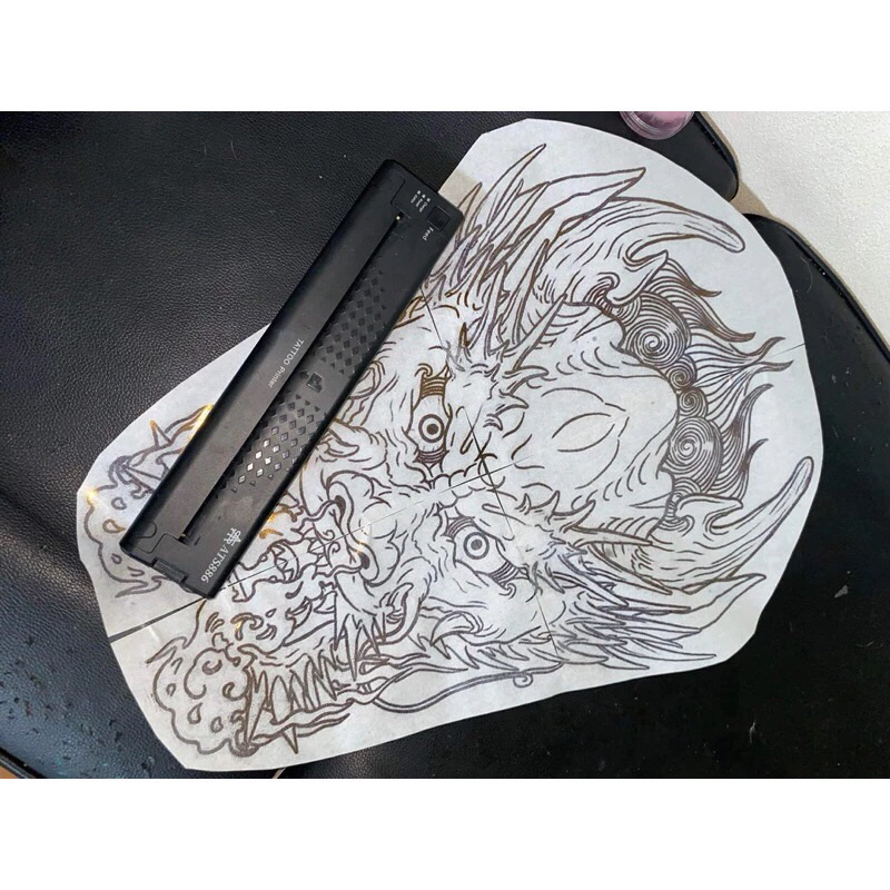 เครื่องปลิ้นลายสักเครื่องลอกลาย อัตโนมัติ รุ่นATS886 สั่งลอกลายผ่านมือถือร้านค้าในไทยรับประกันสินค้า