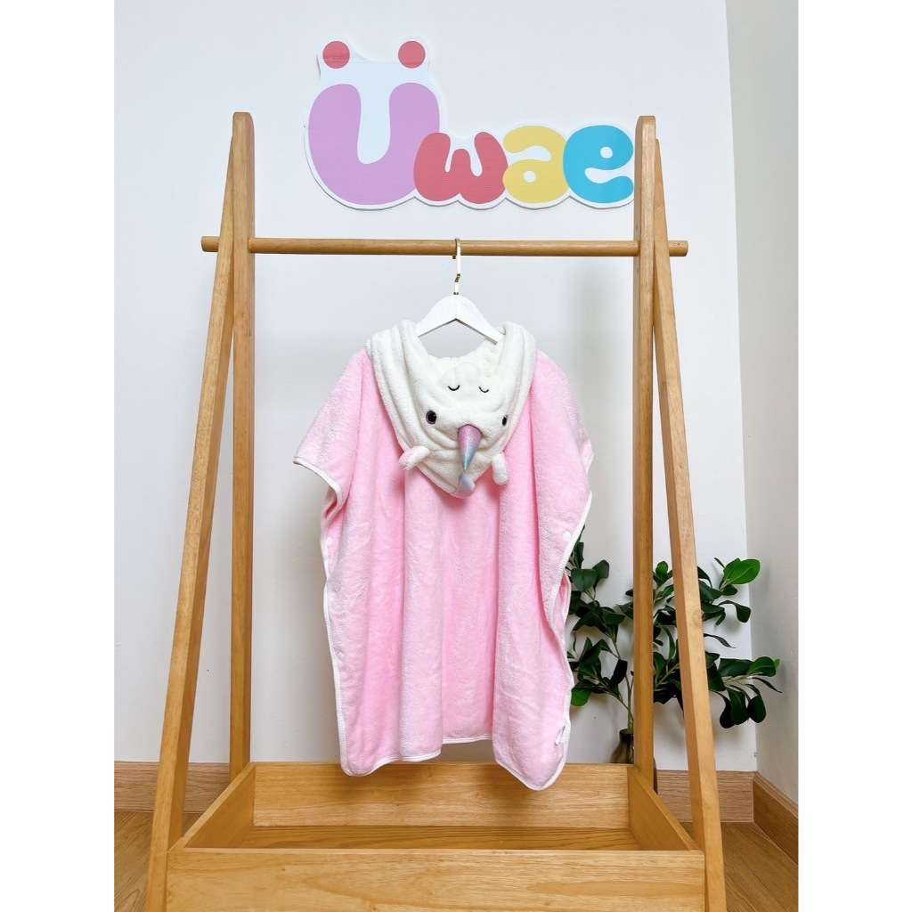 Uwae ผ้าขนหนูคลุมตัวสำหรับเด็ก ลายยูนิคอร์นสีพาสเทล รุ่น รูปที่ 3