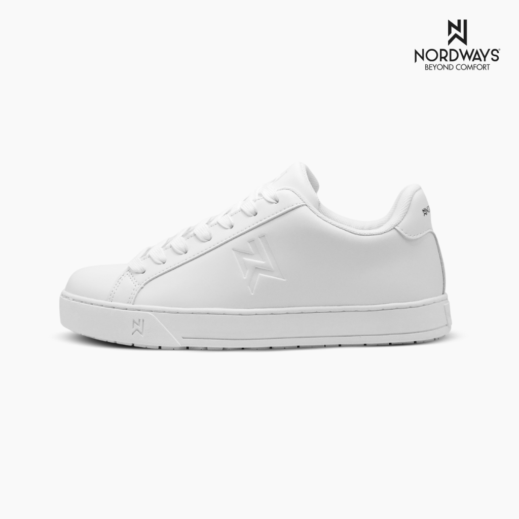 Nordways รุ่น NJOY รองเท้าผ้าใบ ใส่เดิน ใส่ทำงาน นุ่ม กันลื่น ทน มีISO สีขาว/สีดำ Size36-48