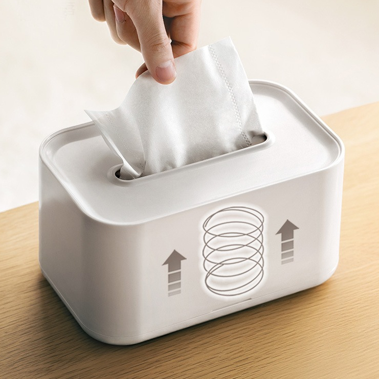 kokorohome กล่องทิชชู่ กล่องทิชชู ตั้งโต๊ะ มีสปริง มินิมอล สไตล์ญี่ปุ่น MB191 ของใช้คอนโด ของใช้ในหอ