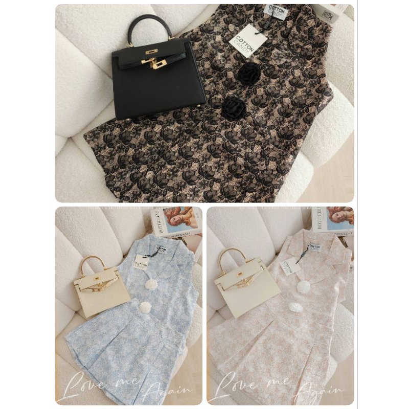 #COTTON CANDY เซตผ้าลูกไม้ดอกละมุน New. Sweet.flower korea set
