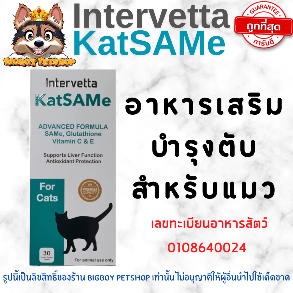 ถูกที่สุด! KatSaMe Intervetta อาหารเสริมบำรุงตับ สำหรับแมว