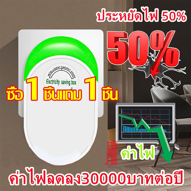 **ซื้อ1ชิ้นแถม1 ชิ้น**ประหยัดไฟ100% กล่องประหยัดไฟ ชิปอัพเกรดใหม่2024 เครื่องประหยัดไฟฟ้า ป้องกันวงจร ตัวประหยัดไฟ ค่าไฟ