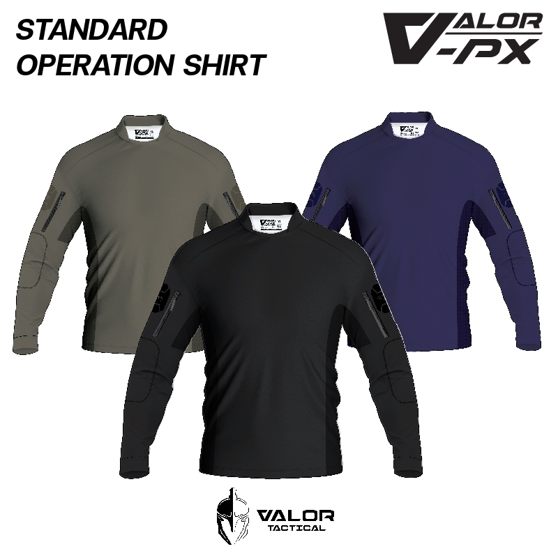 Valor PX Standard Operation Shirt, SOS เสื้อแขนยาว Tactical เสื้อทหาร ตำรวจ ระบายอากาศ มีช่องใส่ปากกา