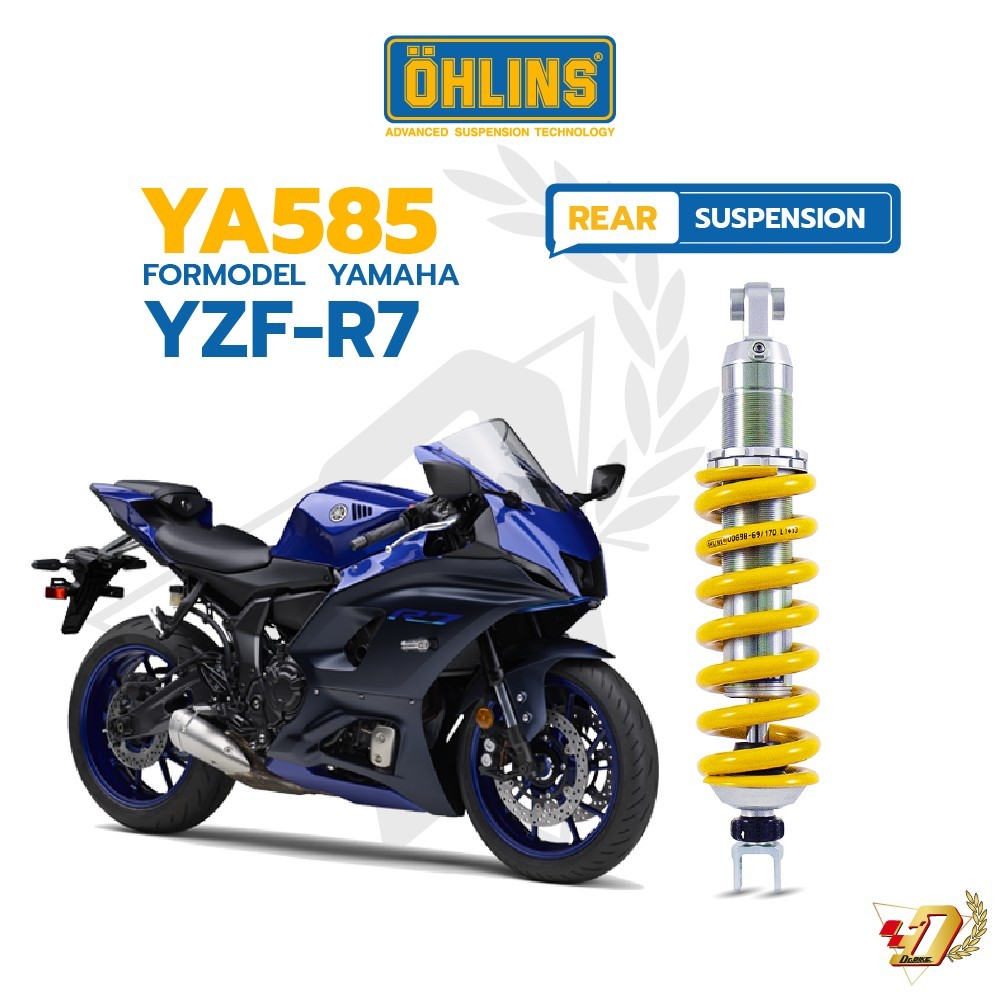 โช๊คหลัง OHLINS YA585 สำหรับ YAMAHA YZF-R7 ของแท้ รับประกัน2ปีเต็ม โดยตัวแทนจำหน่ายโดยตรง Dr.Bike Ba