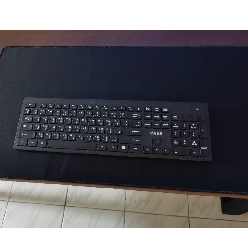 แผ่นรองเม้าส์ 90*40 ซม.สำหรับเล่นเกมส์ แผ่นรองเม้าส์คอมพิวเตอร์ ใต้แผ่นกันลื่น แผ่นใหญ่ หนา 2 มิลสีดำ ผิวมัน