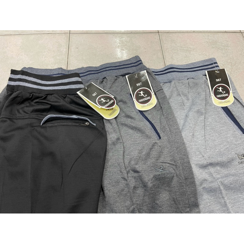 กางเกงวอร์มผ้ายืดไซส์ใหญ่จัมโบ้สำหรับคนอวบตัวสูงเนื้อผ้ายืดเยอะใส่สบายปลายขาปล่อย มีเชือกผูกเอวซ่อนอยู่ด้านใน#987# - รูปที่ 4