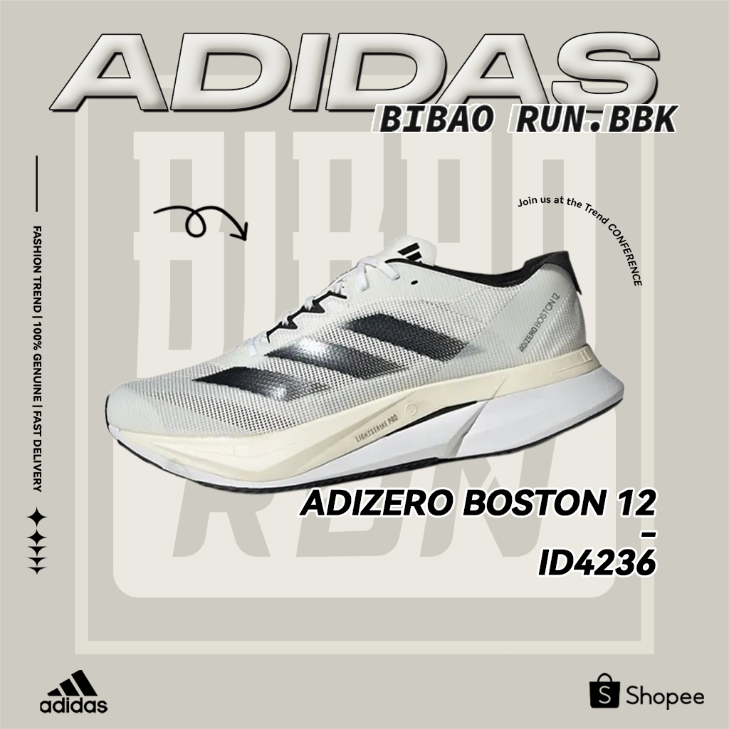 ของแท้ 100 % Adidas ADIZERO BOSTON 12 ใหม่ สวมใส่สบายและทนทานต่อการสึกหรอ ID4236