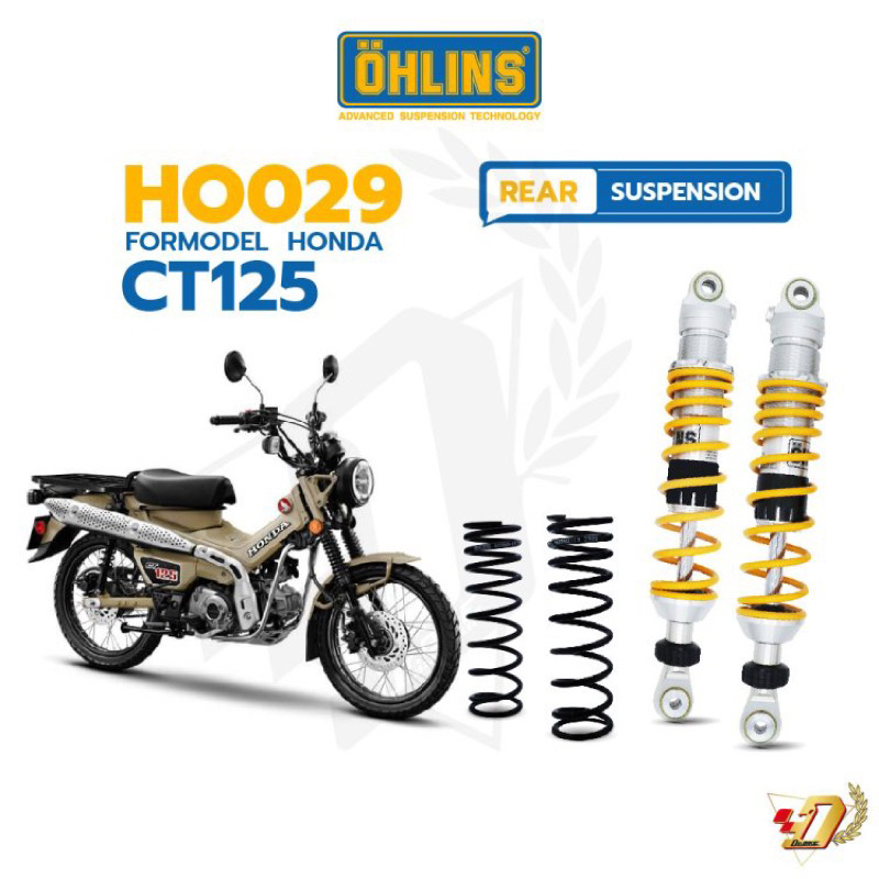 (363mm)โช๊คหลัง OHLINS HO029 ตรงรุ่น สำหรับ HONDA CT125 (มีสปริง2สีเหลืองและดำ) ของแท้ ประกัน2ปี CT-125