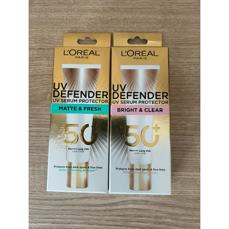 Loreal  UV Defender ลอรีอัล ปารีส เซรั่มกันแดด 30ml (Matte & Fresh/Bright & Clear/Invisible Fluid/Mo