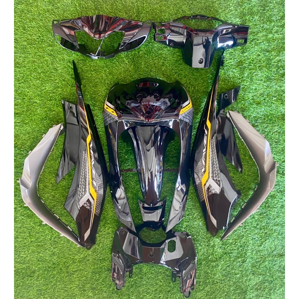 ชุดสีเวฟ110i LED งานABS ประกอบง่าย สี 2 K สีตรงรุ่นพร้อม สติ๊กเกอร์ ปี 2021 (สีดำ-เทา ) สอบถามทางแชทได้