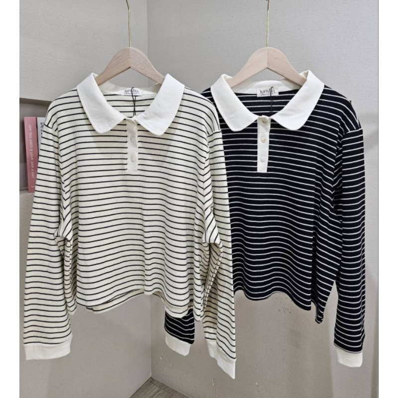 𝐁𝐞𝐫𝐥𝐢𝐧 𝐏𝐨𝐥𝐨 𝐓𝐨𝐩 เสื้อแขนยาวโปโล 2 สี