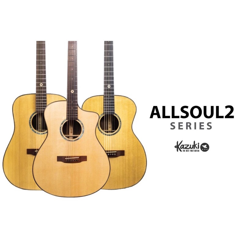 Kazuki ALL SOUL 2 Series Rosewood กีต้าร์โปร่ง Acoustic Guitar All Solid ไม้แท้ทั้งตัว