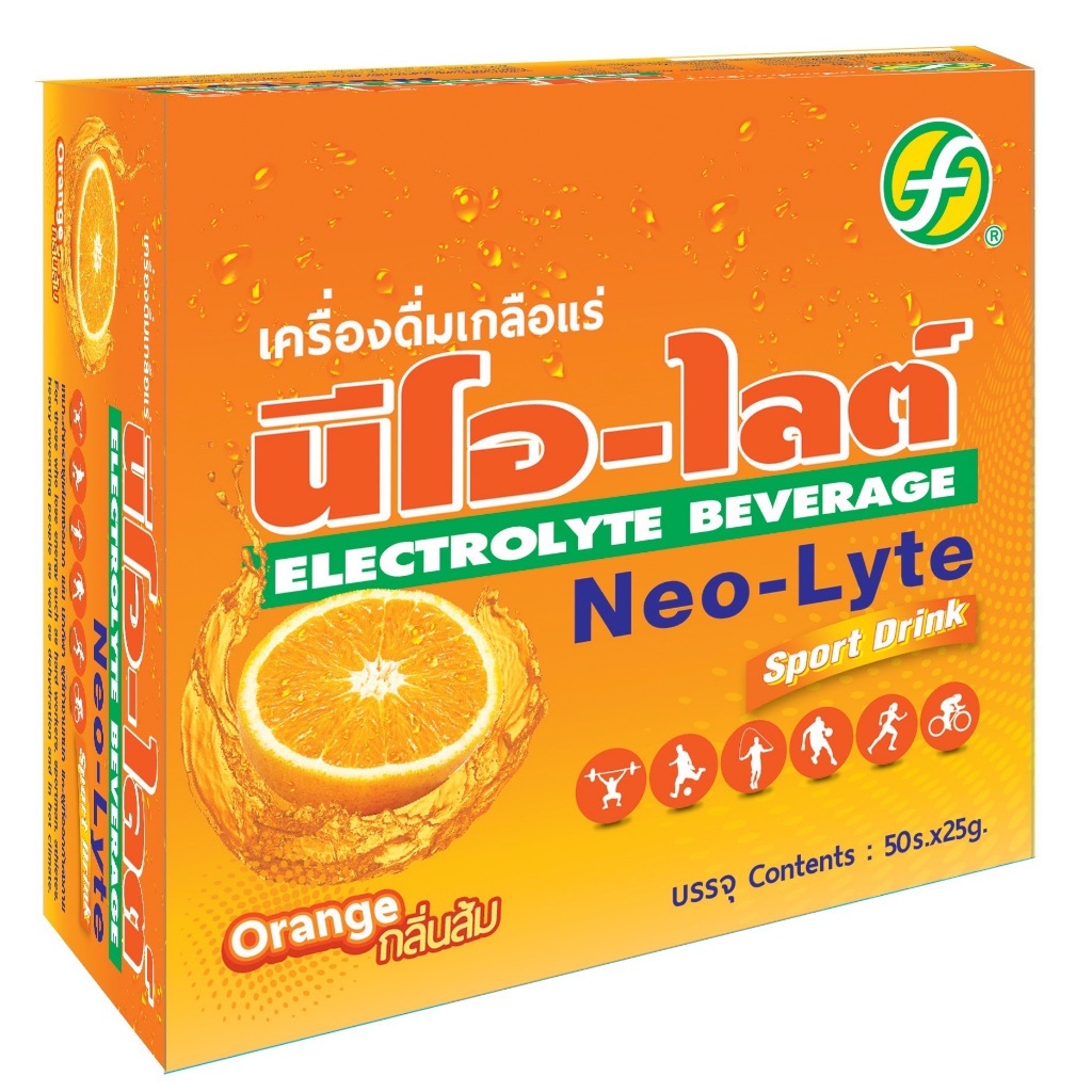 Neo-Lyte เครื่องดื่มเกลือแร่ รอแยล-ดี ชนิดผง รสส้ม