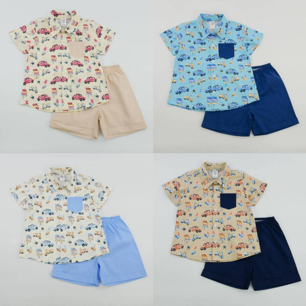 (พร้อมส่ง)ชุดเด็กผู้ชาย-ชุดเช็ต 2 ชิ้น ลายน่ารักๆ[1-5ขวบ]