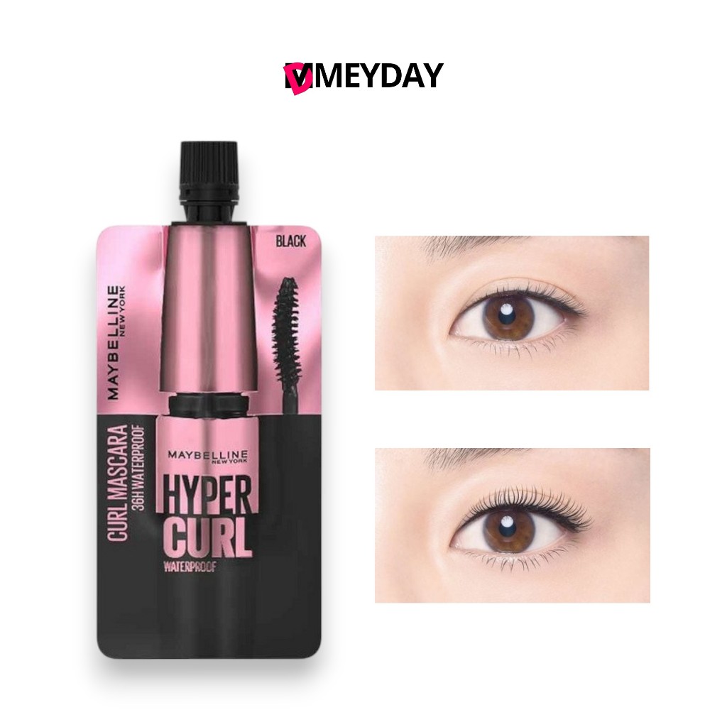 (แบบซอง) มาสคาร่า กันน้ำ เมย์เบลลีน ไฮเปอร์ เคิร์ล ขนาด 3 มล. Maybelline New York Hypercurl Water Proof Mascara 3 ml.