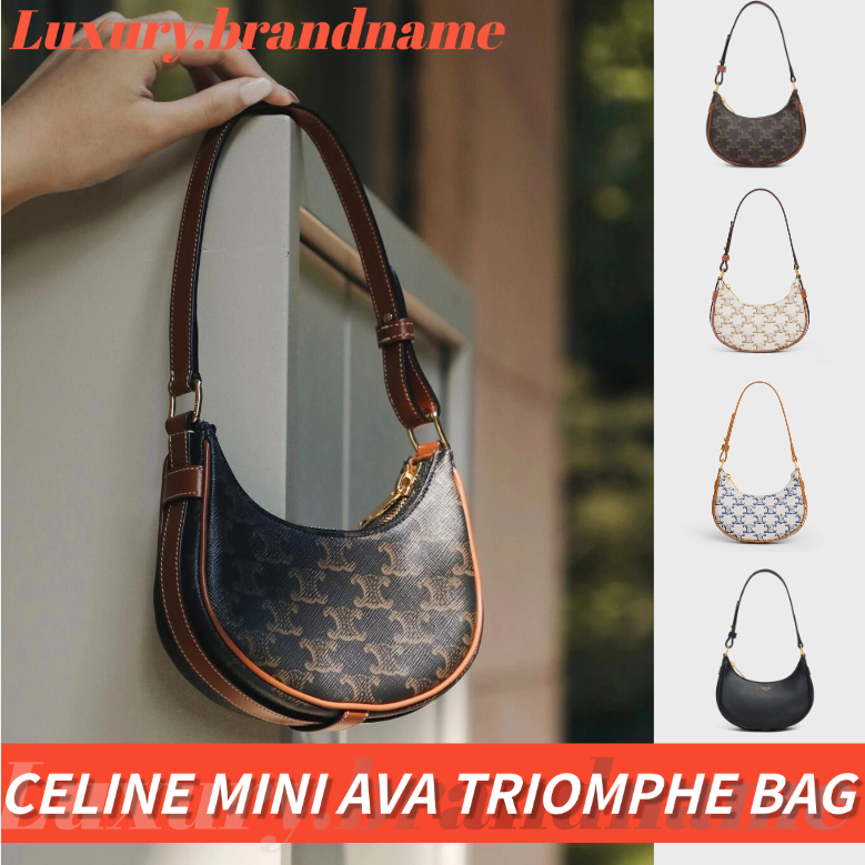 เซลีน  ✨CELINE MINI AVA TRIOMPHE Women's Shoulder Bag✨กระเป๋าสะพายกระเป๋าถือ