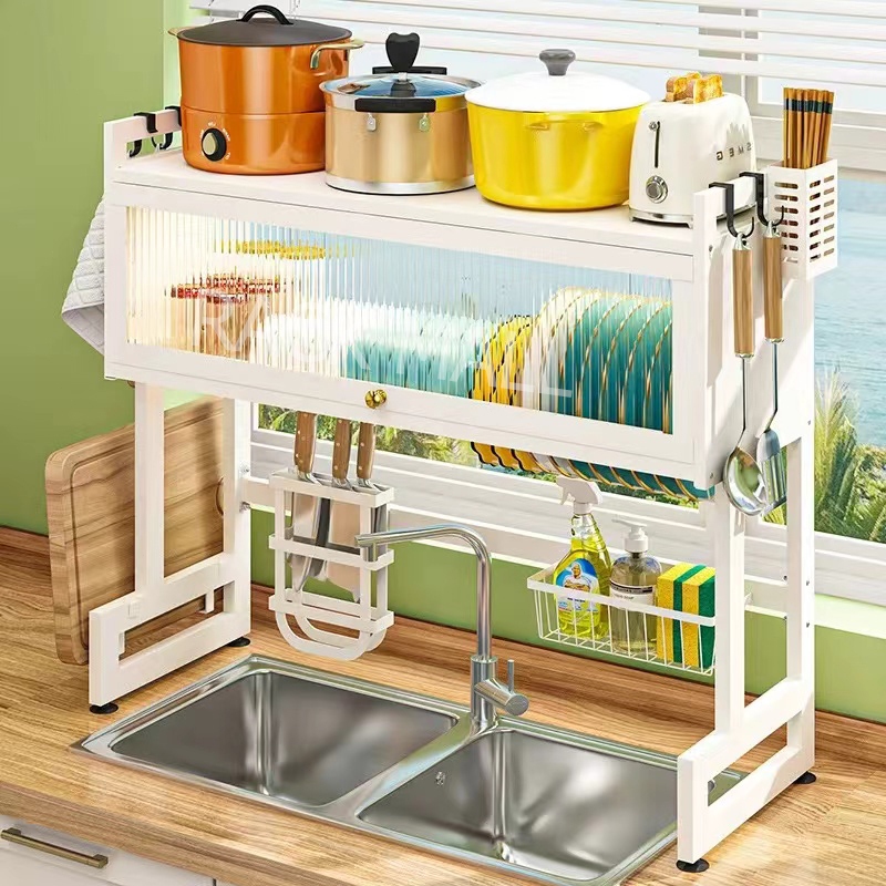  ชั้นวางจาน ที่วางจาน สแตนเลส  2-ชั้น  คร่อมอ่างล้างจาน ชั้นวางของในครัว