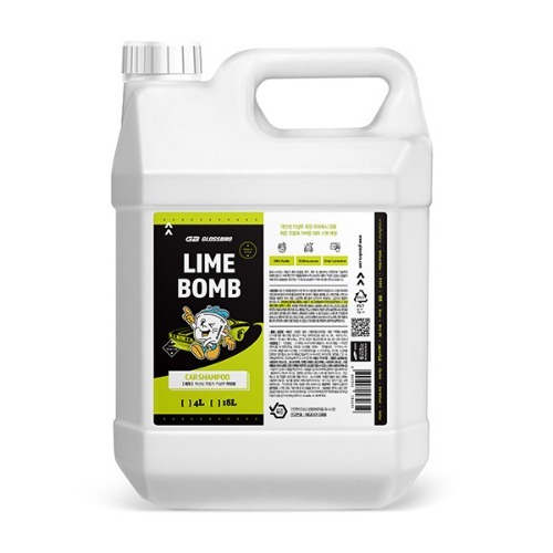 GLOSSBRO Lime Bomb, แชมพูล้างรถพรีเมี่ยมสูตรขจัดคราบน้ำและคราบสกปรกฝังแน่น 4L